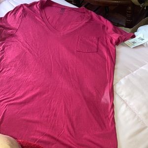 Faded Glory M (8-10) 100% Cotten Pink shrt slv tee shirt NWT